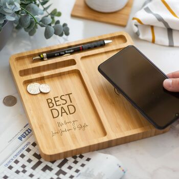 Personalised Wireless Phone Charger And Desk Tidy, 3 of 5