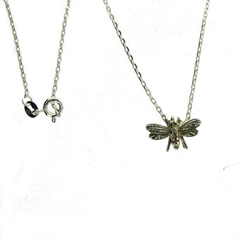 Sterling Silver Small Bee Necklace, 3 of 5