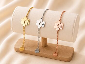 Personalised Dog Memorial Bracelet Paw Print Rainbow Bridge, 2 of 10