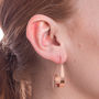 Ribbon Curl Rose Gold Plated Silver Drop Earrings, thumbnail 2 of 4