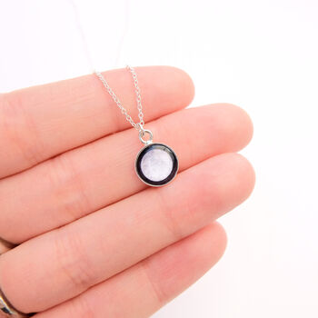 Tiny Personalised Sterling Silver Moon Phase Necklace, 6 of 11