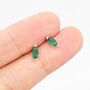 Sterling Silver Marquise Emerald Green Stud Earrings, thumbnail 3 of 11