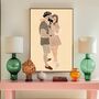 Custom Wedding Engagement Couple Family Portrait Print, thumbnail 2 of 11