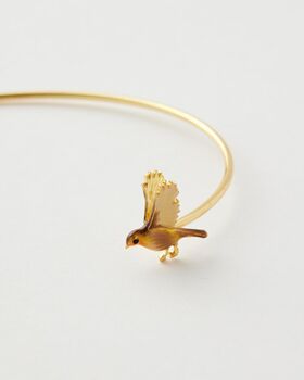 Fable Enamel Flying Robin And Mistletoe Bangle, 3 of 7
