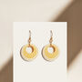 Yellow And White Circular Earrings, thumbnail 3 of 7