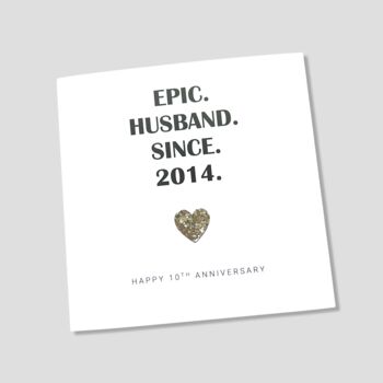 10th Wedding Anniversary Card Tin Epic Card, 3 of 5