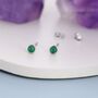 Green Onyx Stud Earrings In Sterling Silver, thumbnail 7 of 11