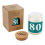 80 Large Clear Candle • 80th Birthday • Birthday Gift • Scented Glass Jar Candle • Humour • Just Because Candle • Gift Box, thumbnail 3 of 3