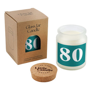 80 Large Clear Candle • 80th Birthday • Birthday Gift • Scented Glass Jar Candle • Humour • Just Because Candle • Gift Box, 3 of 3