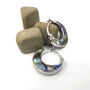 Sterling Silver Paua Shell Creole Earrings, thumbnail 5 of 7