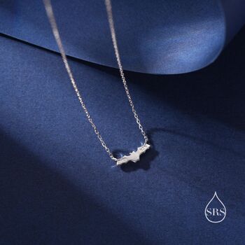 Sterling Silver Tiny Bat Pendant Necklace, 5 of 11