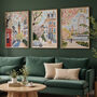 London Illustrated Posters Set Of Three – Big Ben, London Eye And Notting Hill, thumbnail 3 of 5
