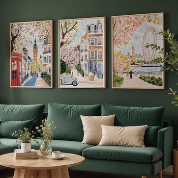 London Illustrated Posters Set Of Three – Big Ben, London Eye And Notting Hill, 3 of 5