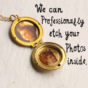 Gold Scottish Thistle Locket Necklace With Photos, 3 of 10