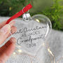 First Christmas As Grandparents Glass Bauble, thumbnail 1 of 4