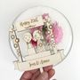 Personalised Wooden Wedding Anniversary Cake Topper, thumbnail 5 of 6