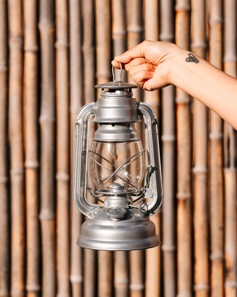 Paraffin Camp Lantern By The Supply Cart