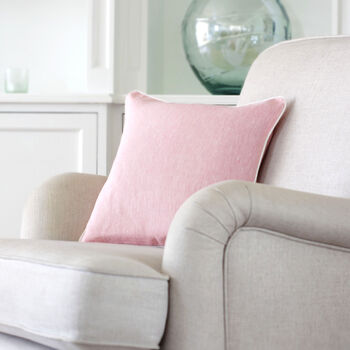 Lemonade Pink Cushion Cover With White Piping, 2 of 2