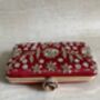 Red Handcrafted Raw Silk Clutch Bag, thumbnail 5 of 10