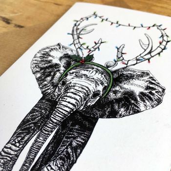 Reindeer Elephant Christmas Greetings Card, 3 of 3