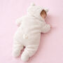 Baby Bear Hooded Jumpsuit Pram Suit In A Gift Box, thumbnail 3 of 12