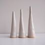 Handmade White Gloss Ceramic Ring Holder Cones, thumbnail 11 of 11