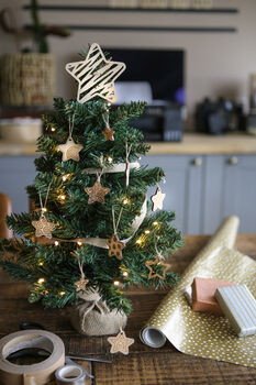 Set Of Small Wooden Tree Decorations Perfect For Mini Tree, 5 of 7