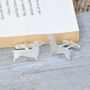 Dachshund Cufflinks In Sterling Silver Personalised, thumbnail 3 of 5