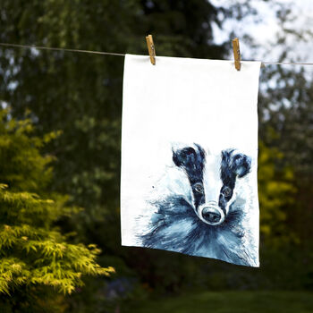 Inky Badger Tea Towel, 5 of 8