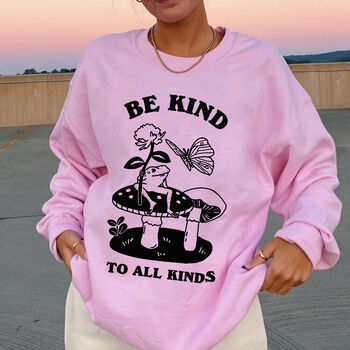 'Be Kind To All Kinds' Cottagecore Frog Sweatshirt, 3 of 5