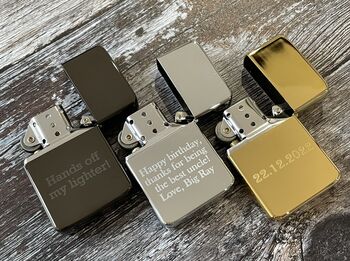 Personalised Engraved Silver Chrome Lighter, 9 of 9