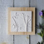 Sweet Peas, Fern And Ladies Mantle Plaster Cast Plaque, thumbnail 3 of 5