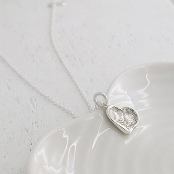 Silver Fingerprint Soft Heart Charm, 2 of 6
