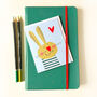 Mini Blue Bunny Card, thumbnail 3 of 5