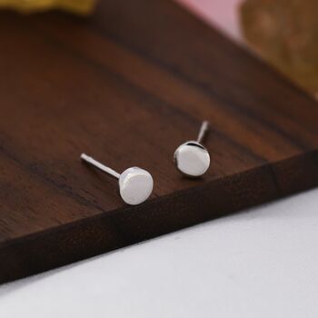 Pair Of Sterling Silver Round Dot Stud Earrings, 7 of 12