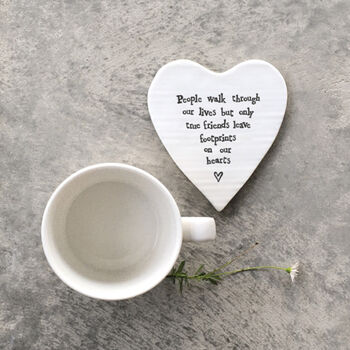 True Friends Footprints East Of India Porcelain Coaster, 9 of 9