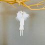 Ceramic Angel With Wings Hanging Christmas Decoration, thumbnail 2 of 3