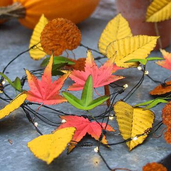 Hand Made Autumn Leaves Indoor / Outdoor Light Chain, 2 of 4