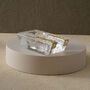 Handmade Clear Glass Ashtray With Gold Rim Inlay, thumbnail 1 of 7
