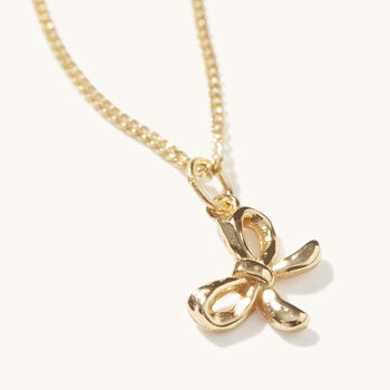 Bow Necklace Silver Or 18ct Gold Plated Vermeil, 4 of 5
