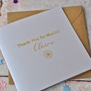Personalised Gold Foiled Thank You Card, 4 of 4