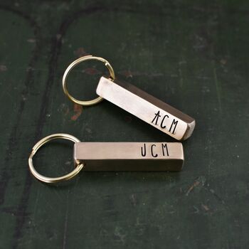 Personalised 21st Anniversary Brass Bar Keyring, 2 of 9