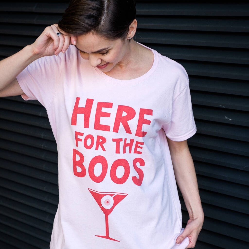 Here For The Boos Women's Halloween T Shirt, 1 of 4