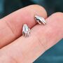 Sterling Silver Pair Of Hand Stud Earrings, thumbnail 5 of 12