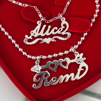 Personalised Script Heart Name Pendant Charm, 4 of 10