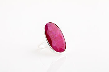 Large Silver Ruby Ring, 3 of 5