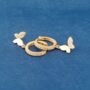 Gold Butterfly Hoop Earrings, thumbnail 3 of 7