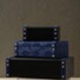 Handmade Neutral Leather Box Set With Gold Rivet Detail, thumbnail 2 of 6