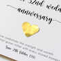 32nd Wedding Anniversary Card With Bronze Heart, thumbnail 3 of 6
