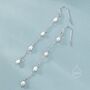 Sterling Silver Oval Freshwater Pearl Long Drop Hook Earrings, thumbnail 1 of 11